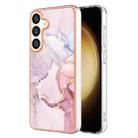 For Samsung Galaxy S24+ 5G Electroplating Marble Dual-side IMD Phone Case(Rose Gold 005) - 1