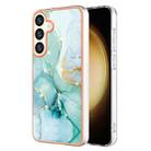 For Samsung Galaxy S24+ 5G Electroplating Marble Dual-side IMD Phone Case(Green 003) - 1