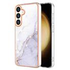 For Samsung Galaxy S24 5G Electroplating Marble Dual-side IMD Phone Case(White 006) - 1