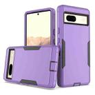 For Google Pixel 7a 2 in 1 Magnetic PC + TPU Phone Case(Purple+Black) - 1