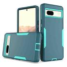 For Google Pixel 7a 2 in 1 Magnetic PC + TPU Phone Case(Blue+Blue Green) - 1