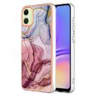 For Samsung Galaxy A05 Electroplating Marble Dual-side IMD Phone Case(Rose Red 014) - 1