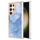 For Samsung Galaxy S24 Ultra 5G Electroplating Marble Dual-side IMD Phone Case(Blue 018) - 1