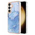 For Samsung Galaxy S24+ 5G Electroplating Marble Dual-side IMD Phone Case(Blue 018) - 1