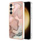 For Samsung Galaxy S24 5G Electroplating Marble Dual-side IMD Phone Case(Rose Gold 015) - 1