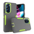 For Motorola Edge+ 2022 2 in 1 Magnetic PC + TPU Phone Case(Gray+Fluorescent Green) - 1