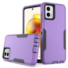For Motorola Moto G Power 5G 2023 2 in 1 Magnetic PC + TPU Phone Case(Purple+Black) - 1