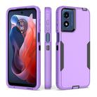 For Motorola Moto G Play 4G 2024 2 in 1 Magnetic PC + TPU Phone Case(Purple+Black) - 1