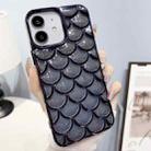 For iPhone 11 Mermaid Scale Electroplated Glitter Paper Phone Case(Black) - 1