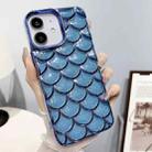 For iPhone 12 Mermaid Scale Electroplated Glitter Paper Phone Case(Blue) - 1