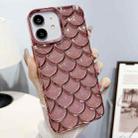 For iPhone 12 Mermaid Scale Electroplated Glitter Paper Phone Case(Pink) - 1