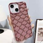 For iPhone 13 Mermaid Scale Electroplated Glitter Paper Phone Case(Pink) - 1