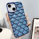 For iPhone 14 Mermaid Scale Electroplated Glitter Paper Phone Case(Blue) - 1