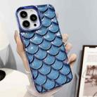 For iPhone 14 Pro Mermaid Scale Electroplated Glitter Paper Phone Case(Blue) - 1