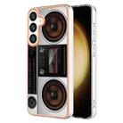 For Samsung Galaxy S24+ 5G Electroplating Marble Dual-side IMD Phone Case(Retro Radio) - 1