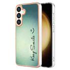 For Samsung Galaxy S24 5G Electroplating Marble Dual-side IMD Phone Case(Smile) - 1