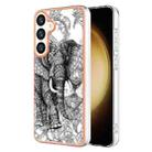 For Samsung Galaxy S24 5G Electroplating Marble Dual-side IMD Phone Case(Totem Elephant) - 1