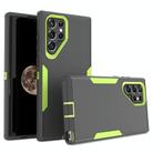 For Samsung Galaxy S22 Ultra 5G 2 in 1 Magnetic PC + TPU Phone Case(Gray+Fluorescent Green) - 1