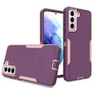 For Samsung Galaxy S21 FE 5G 2 in 1 Magnetic PC + TPU Phone Case(Purple Red+Pink) - 1
