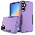 For Samsung Galaxy A34 5G Magnetic 2 in 1 PC Hybrid TPU Phone Case(Purple+Black) - 1