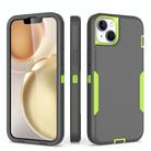 For iPhone 15 2 in 1 Magnetic PC + TPU Phone Case(Gray+Fluorescent Green) - 1