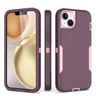 For iPhone 15 2 in 1 Magnetic PC + TPU Phone Case(Purple Red+Pink) - 1