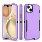 For iPhone 15 2 in 1 Magnetic PC + TPU Phone Case(Purple+Black) - 1