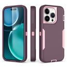 For iPhone 15 Pro 2 in 1 Magnetic PC + TPU Phone Case(Purple Red+Pink) - 1