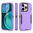 For iPhone 15 Pro 2 in 1 Magnetic PC + TPU Phone Case(Purple+Black) - 1