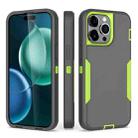 For iPhone 15 Pro Max 2 in 1 Magnetic PC + TPU Phone Case(Gray+Fluorescent Green) - 1