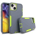 For iPhone 14 2 in 1 Magnetic PC + TPU Phone Case(Gray+Fluorescent Green) - 1