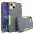 For iPhone 14 Plus 2 in 1 Magnetic PC + TPU Phone Case(Gray+Fluorescent Green) - 1