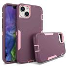 For iPhone 14 Plus 2 in 1 Magnetic PC + TPU Phone Case(Purple Red+Pink) - 1