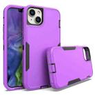 For iPhone 14 Plus 2 in 1 Magnetic PC + TPU Phone Case(Purple+Black) - 1