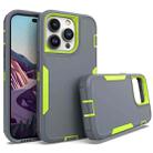 For iPhone 14 Pro 2 in 1 Magnetic PC + TPU Phone Case(Gray+Fluorescent Green) - 1