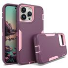 For iPhone 14 Pro Max 2 in 1 Magnetic PC + TPU Phone Case(Purple Red+Pink) - 1