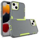 For iPhone 13 2 in 1 Magnetic PC + TPU Phone Case(Gray+Fluorescent Green) - 1