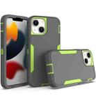 For iPhone 13 mini 2 in 1 Magnetic PC + TPU Phone Case(Gray+Fluorescent Green) - 1