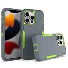 For iPhone 13 Pro 2 in 1 Magnetic PC + TPU Phone Case(Gray+Fluorescent Green) - 1