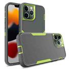 For iPhone 13 Pro Max 2 in 1 Magnetic PC + TPU Phone Case(Gray+Fluorescent Green) - 1