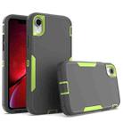 For iPhone XR 2 in 1 Magnetic PC + TPU Phone Case(Gray+Fluorescent Green) - 1