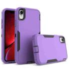 For iPhone XR 2 in 1 Magnetic PC + TPU Phone Case(Purple+Black) - 1