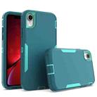 For iPhone XR 2 in 1 Magnetic PC + TPU Phone Case(Blue+Blue Green) - 1