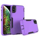 For iPhone X / XS 2 in 1 Magnetic PC + TPU Phone Case(Purple+Black) - 1