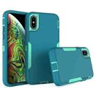For iPhone X / XS 2 in 1 Magnetic PC + TPU Phone Case(Blue+Blue Green) - 1