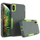 For iPhone XS Max 2 in 1 Magnetic PC + TPU Phone Case(Gray+Fluorescent Green) - 1
