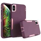 For iPhone XS Max 2 in 1 Magnetic PC + TPU Phone Case(Purple Red+Pink) - 1