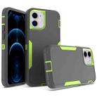 For iPhone 12 2 in 1 Magnetic PC + TPU Phone Case(Gray+Fluorescent Green) - 1