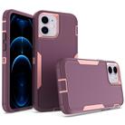 For iPhone 12 2 in 1 Magnetic PC + TPU Phone Case(Purple Red+Pink) - 1