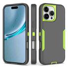 For iPhone 16 Pro Max 2 in 1 Magnetic PC + TPU Phone Case(Gray+Fluorescent Green) - 1